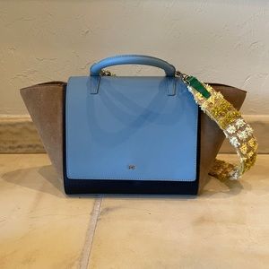 Purificación García Leather and Canvas Bag